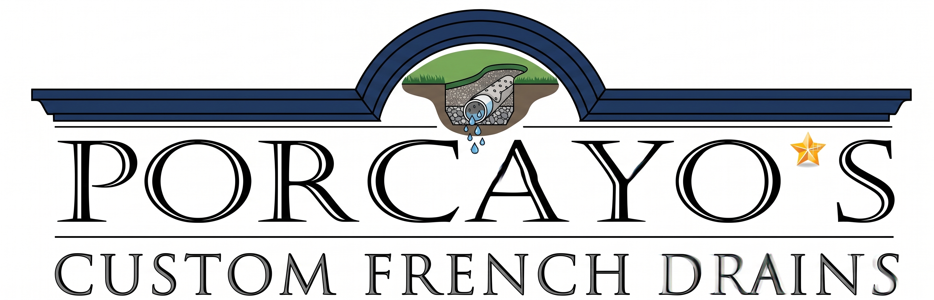 Porcayo's Custom French Drains Logo